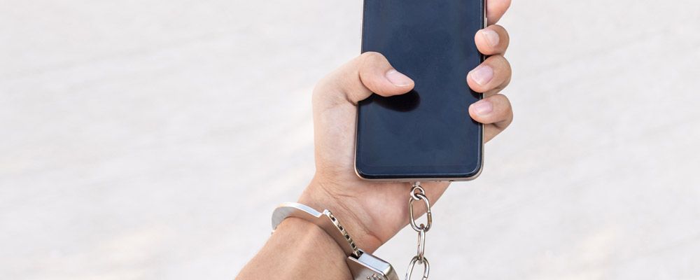 Hand locked up with a phone